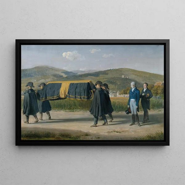 L'Empereur François Ier d'Autriche Following the Coffin of a Poor Man - Johann Peter Krafft — framed artwork on a wall
