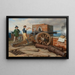 Friends artists firing a cannon shot at the fortress Michele near Ostia, Ferdinand Jagemann and Peter Krafft - Johann Peter Krafft — framed artwork on a wall
