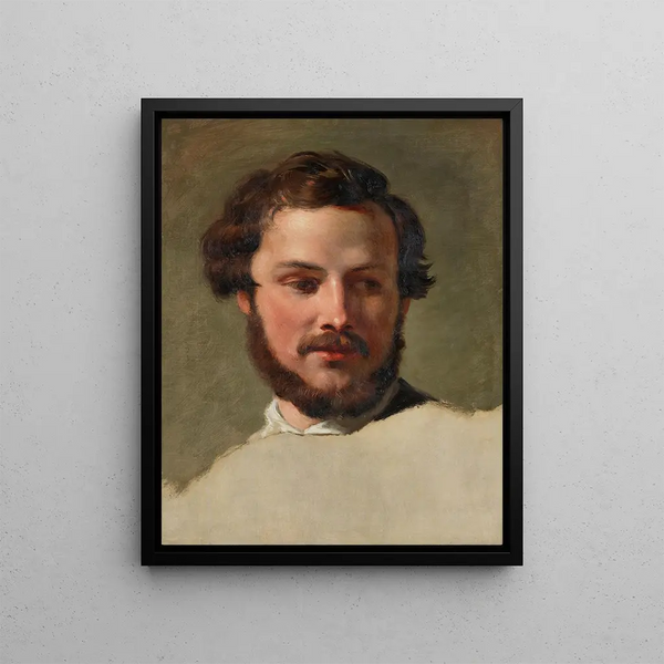 Head of a Young Man - Johann Peter Krafft — framed artwork on a wall