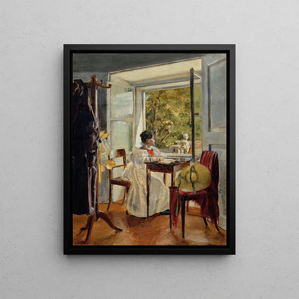 Marie Krafft at her desk - Johann Peter Krafft — framed artwork on a wall