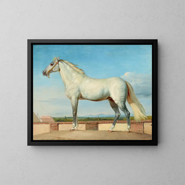 Mousse devant un mur bas - Johann Peter Krafft — framed artwork on a wall
