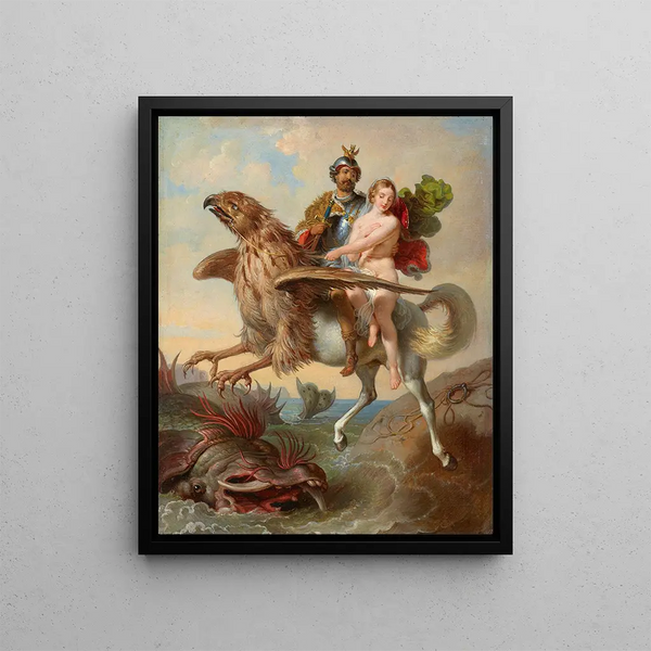 Rüdiger and Angelica - Johann Peter Krafft — framed artwork on a wall
