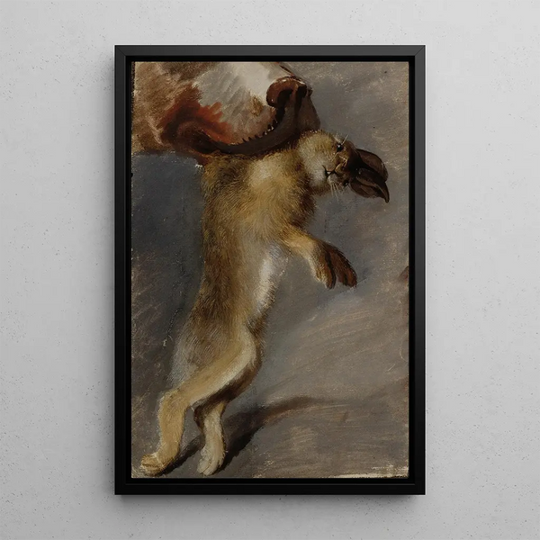 Study of a Hare - Johann Peter Krafft — framed artwork on a wall