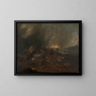 Battle Scene - Johann Philip Lemke — framed artwork on a wall
