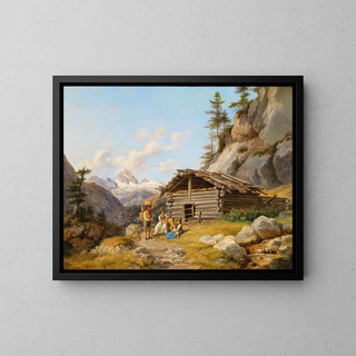 In the mountain pastures - Johann Philipp Heinel — framed artwork on a wall