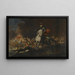 Portrait équestre du commandant Johann Kaspar Freiherr von Hillesheim 1679-1761 devant une bataille - Johann Philipp von der Schlichten — framed artwork on a wall