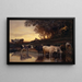 Cows at the Watering Trough - Johann Rudolf Koller — framed artwork on a wall