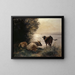 Cows by the Lake - Johann Rudolf Koller — framed artwork on a wall
