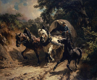 Carrosse de messager dans un chemin creux - Johann Rudolf Koller — artwork view