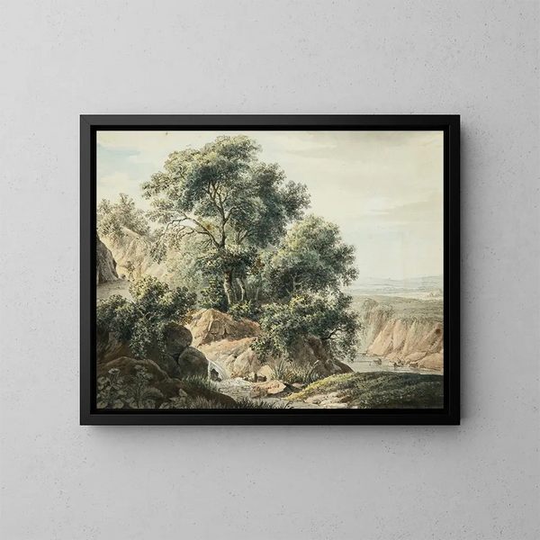Italian landscape - Johann Schilbach — framed artwork on a wall