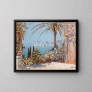 View of Dubrovnik - Johann Seitz — framed artwork on a wall