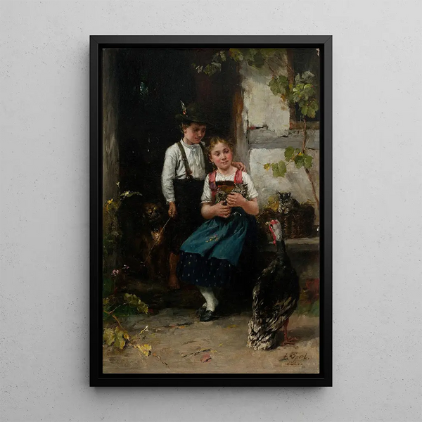 Fraternity with Turkey - Johann Sperl — framed artwork on a wall