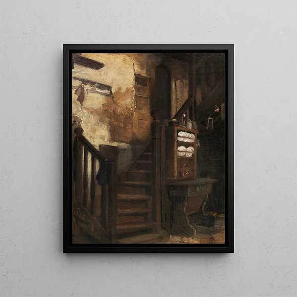 Staircase - Johann Sperl — framed artwork on a wall