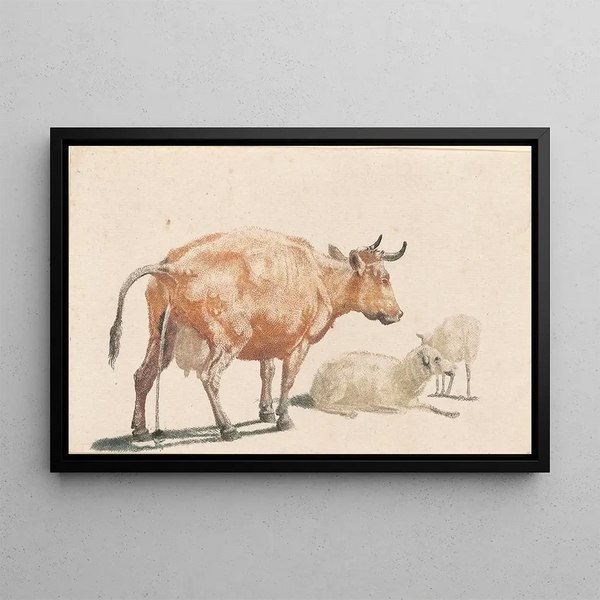 The Urinating Cow - Johann Teyler — framed artwork on a wall