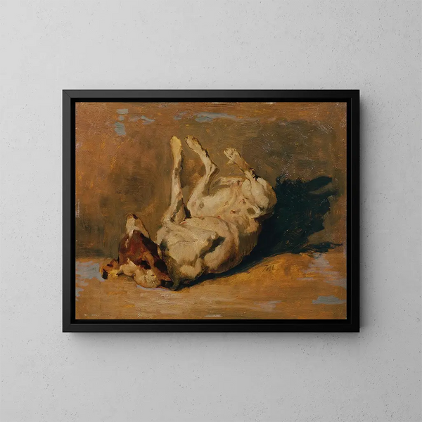 Torsing Dog - Johann Till the Younger — framed artwork on a wall