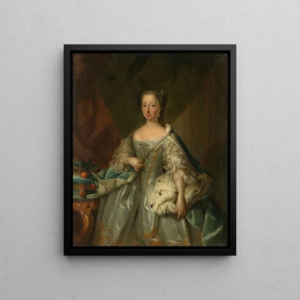 Portrait painting of Anne of Hanover, Princess Royal and Princess of Orange, consort of Prince William IV - Johann Valentin Tischbein — framed artwork on a wall