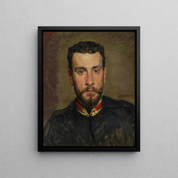 Self-portrait - Johann Victor Krämer — framed artwork on a wall