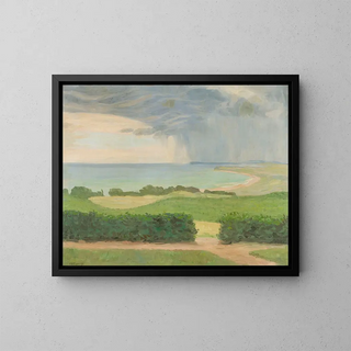 Landscape of Plain with Water - Johann Vincenz Cissarz — framed artwork on a wall