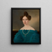 Portrait of a young woman in a blue dress - Johann Wachtl — framed artwork on a wall