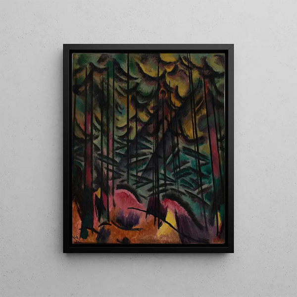 Expressive Christmas Trees - Johann Walter-Kurau — framed artwork on a wall