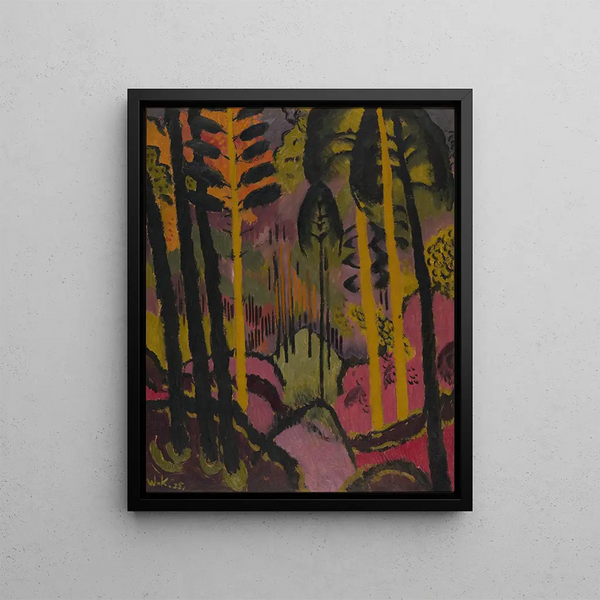 Trunks and Foliage - Johann Walter-Kurau — framed artwork on a wall