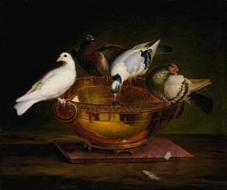 Les Quatre Pigeons - Johann Wenzel Peter — artwork view