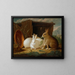Trois lapins dans un paysage - Johann Wenzel Peter — framed artwork on a wall