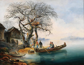 A Morning in Autumn at Lake Wörthersee - Johann Werner — artwork view