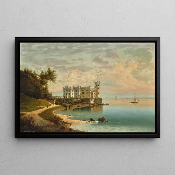 Château de Miramare - Johann Wilhelm Jankowski — framed artwork on a wall