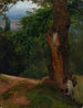 Study of a Tree with a View of the Valley - Johann Wilhelm Schirmer — artwork view