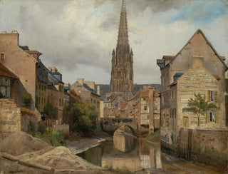 View of Saint-Martin in Harfleur near Le Havre - Johann Wilhelm Schirmer — artwork view