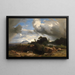 Storm approaching in the Roman countryside - Johann Wilhelm Schirmer — framed artwork on a wall