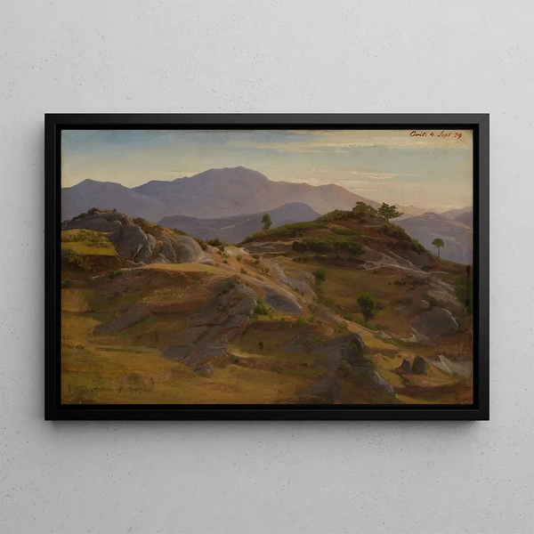 Landscape near Civitella - Johann Wilhelm Schirmer — framed artwork on a wall