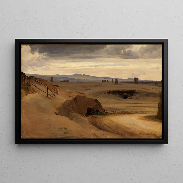 Partie de la campagne romaine - Johann Wilhelm Schirmer — framed artwork on a wall