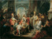 Saint Ambroise refuse l'entrée au roi Théodose dans la cathédrale de Milan - Johann Wolfgang Baumgartner — artwork view