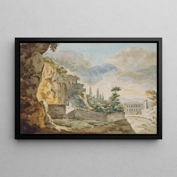 Ambiance du soir au Muro Torto devant la Porta del Popolo à Rome - Johann Wolfgang von Goethe — framed artwork on a wall