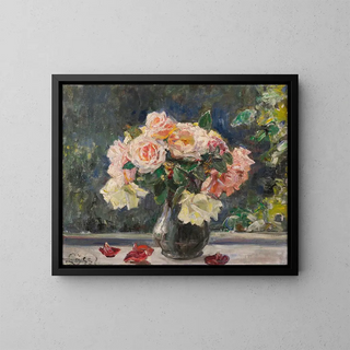 A bouquet of roses - Johanna Løssl — framed artwork on a wall