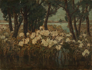Chardons éblouis sur une berge inondée - Johanna Marie Dill-Malburg — artwork view