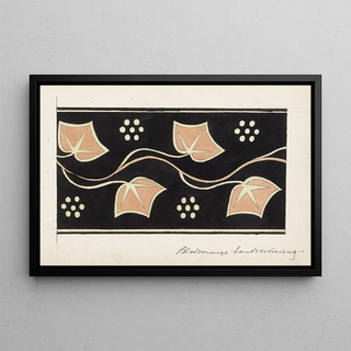 Ornament band with leaves - Johanna van de Kamer — framed artwork on a wall