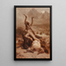 Indian warrior rejoicing over a slain bear - Johannes Adam Simon Oertel — framed artwork on a wall