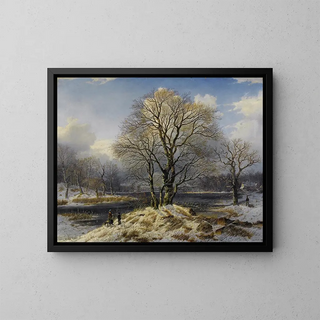 Winter Landscape - Johannes Bartholomus Duntze — framed artwork on a wall