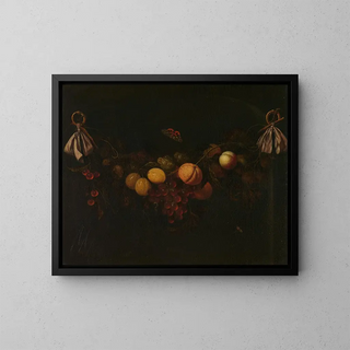 Fruit Garland Painting - Johannes Borman — framed artwork on a wall