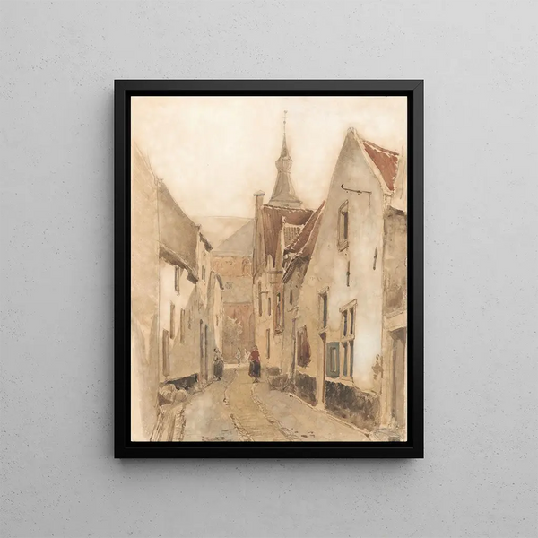 View in Ridderstraat in Hattem - Johannes Bosboom — framed artwork on a wall