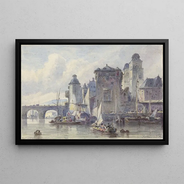 View of Koblenz - Johannes Bosboom — framed artwork on a wall