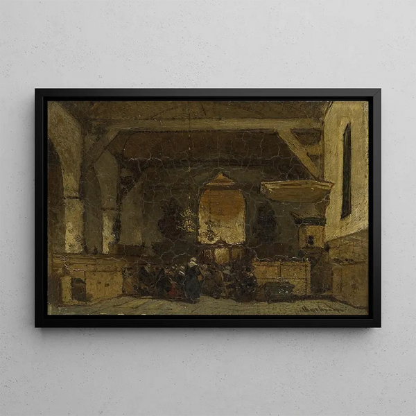 Interior of the church in Maasland - Johannes Bosboom — framed artwork on a wall