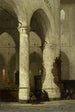 Interior painting of the Hooglandse church in Leiden - Johannes Bosboom — framed artwork on a wall