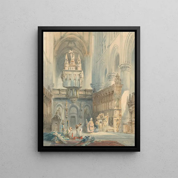 Interior of the church - Johannes Bosboom — framed artwork on a wall