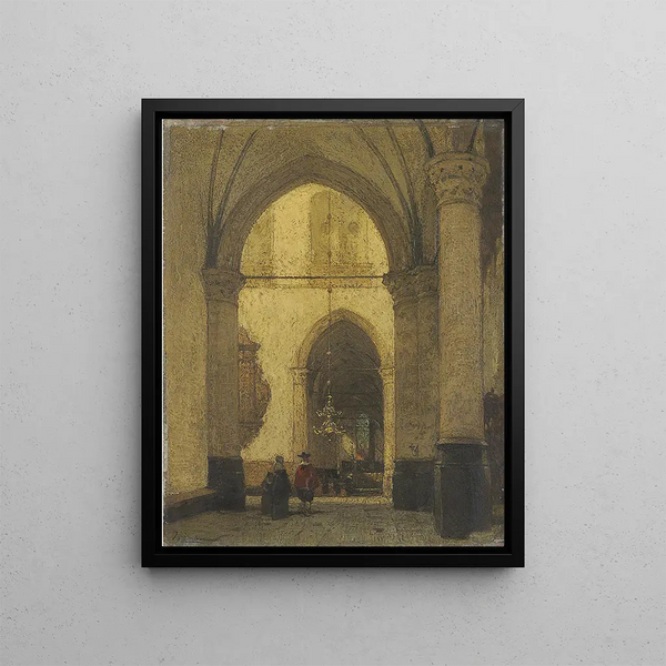 Church of Saint Lawrence in Alkmaar - Johannes Bosboom — framed artwork on a wall