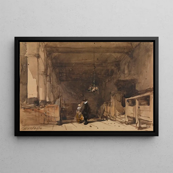 L'église Bakenesserkerk à Haarlem - Johannes Bosboom — framed artwork on a wall