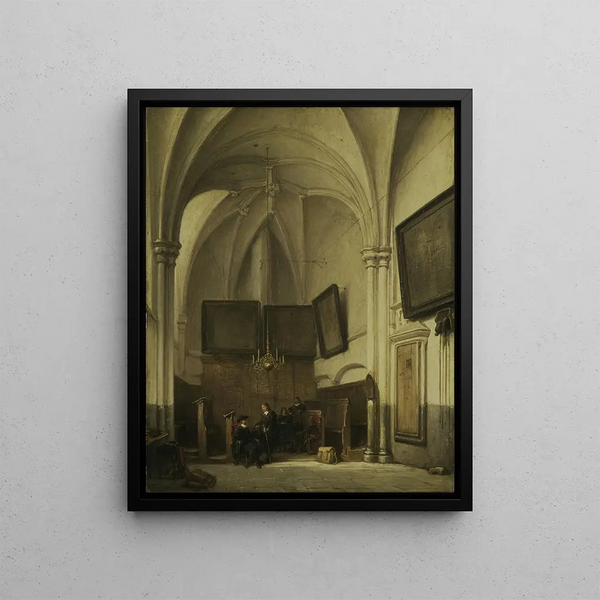 Sacristy of the Saint-Étienne Church in Nimègue - Johannes Bosboom — framed artwork on a wall